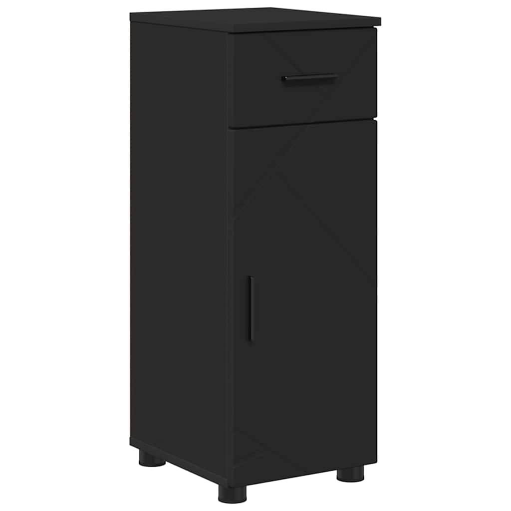 vidaXL Badezimmerschrank mit Schubladen Schwarz 30 x 35 x 80 cm