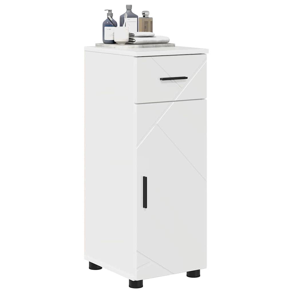 vidaXL Badezimmerschrank mit Schubladen Hochglanz Weiß 30 x 35 x 80 cm