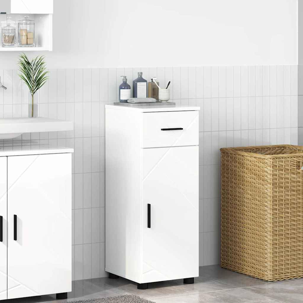 vidaXL Badezimmerschrank mit Schubladen Hochglanz Weiß 30 x 35 x 80 cm