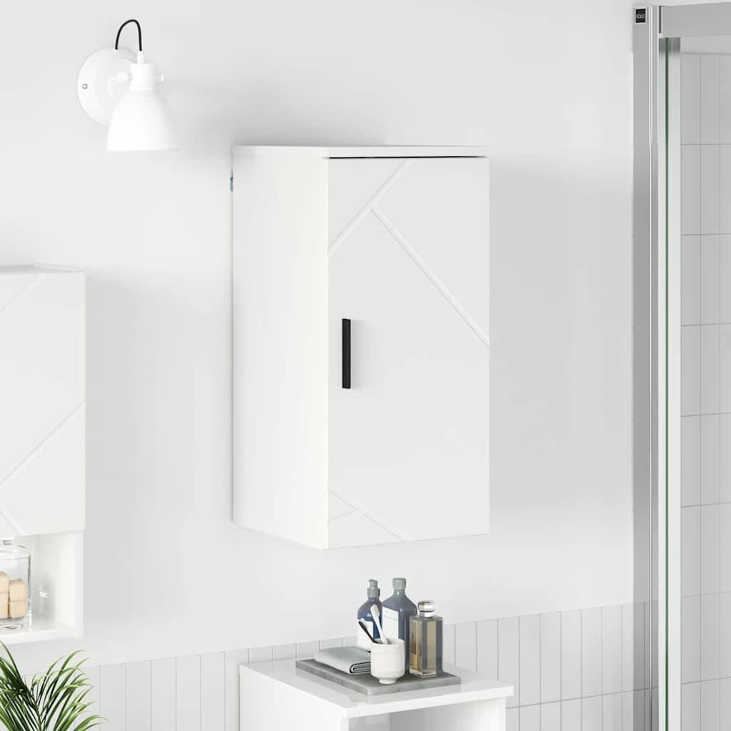 vidaXL Badezimmerschrank Wandmontiert Hochglanz Weiß 30 x 31,5 x 61 cm