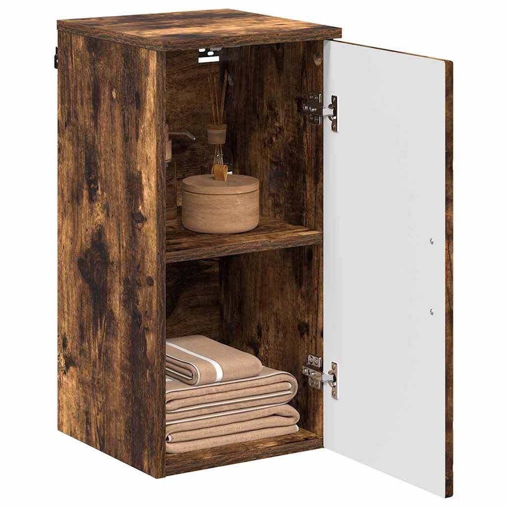 vidaXL Badezimmerschrank mit Tür Geräucherte Eiche 30 x 31,5 x 61 cm