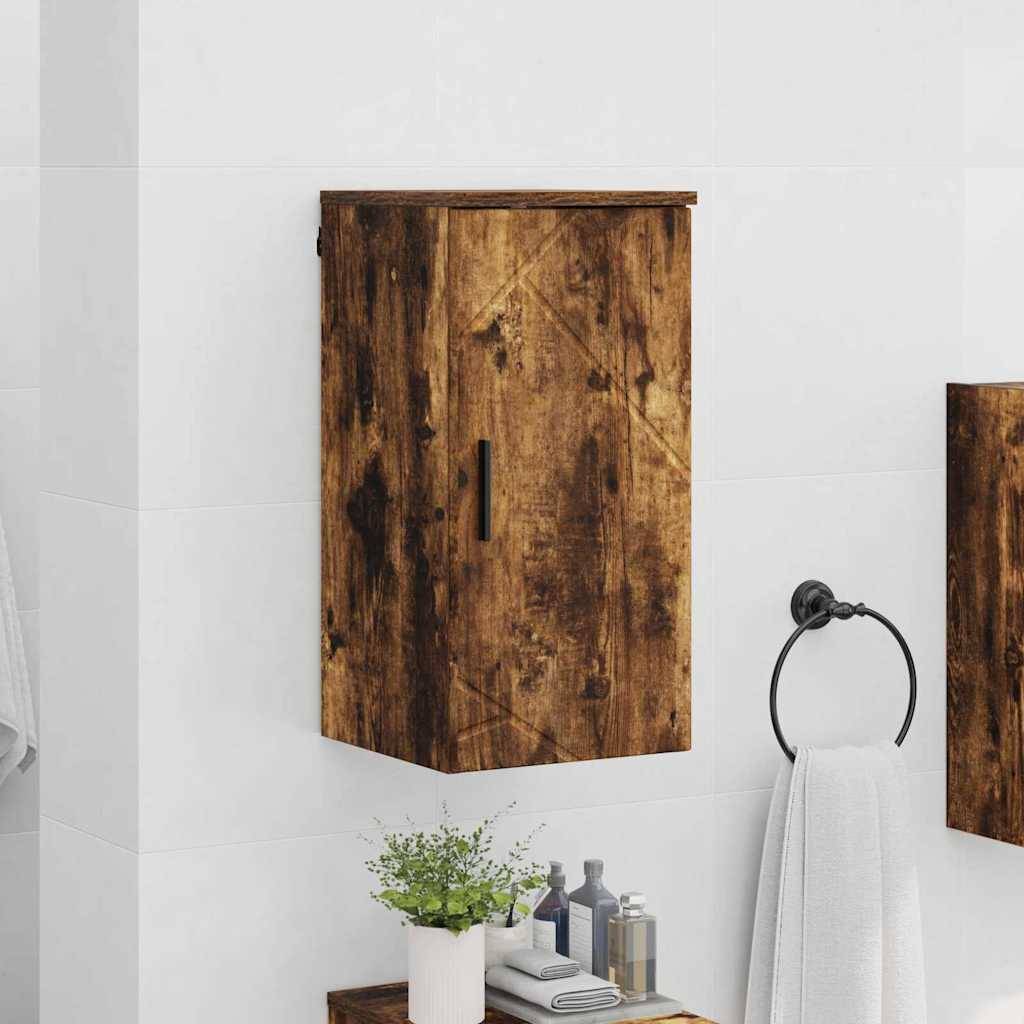 vidaXL Badezimmerschrank mit Tür Geräucherte Eiche 30 x 31,5 x 61 cm