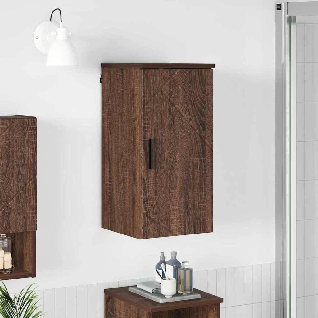 vidaXL Badezimmerschrank mit Tür Braun Eichen-Optik 30 x 31,5 x 61 cm
