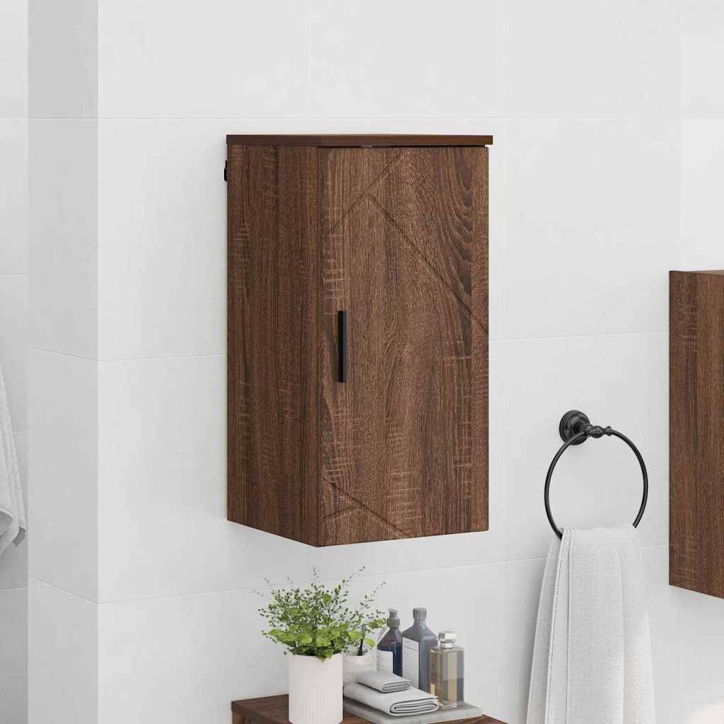vidaXL Badezimmerschrank mit Tür Braun Eichen-Optik 30 x 31,5 x 61 cm
