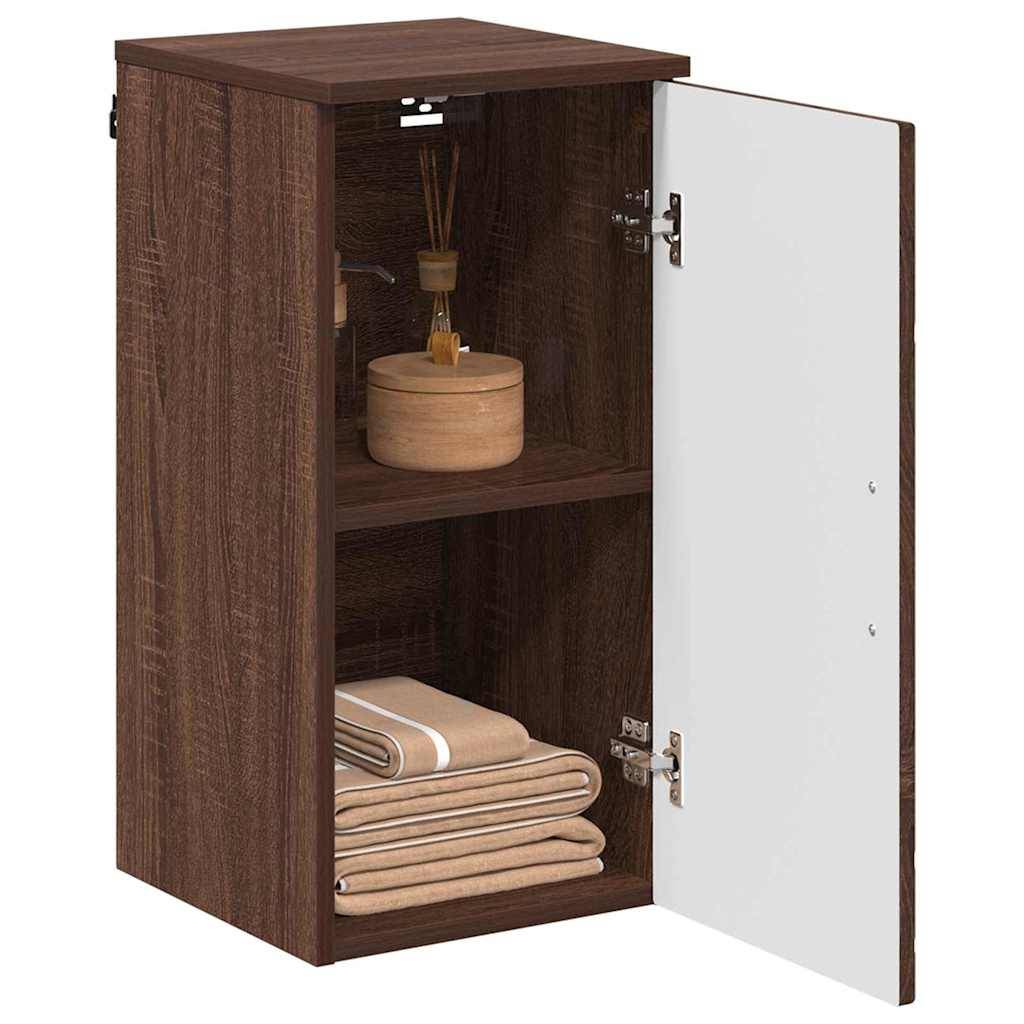vidaXL Badezimmerschrank mit Tür Braun Eichen-Optik 30 x 31,5 x 61 cm