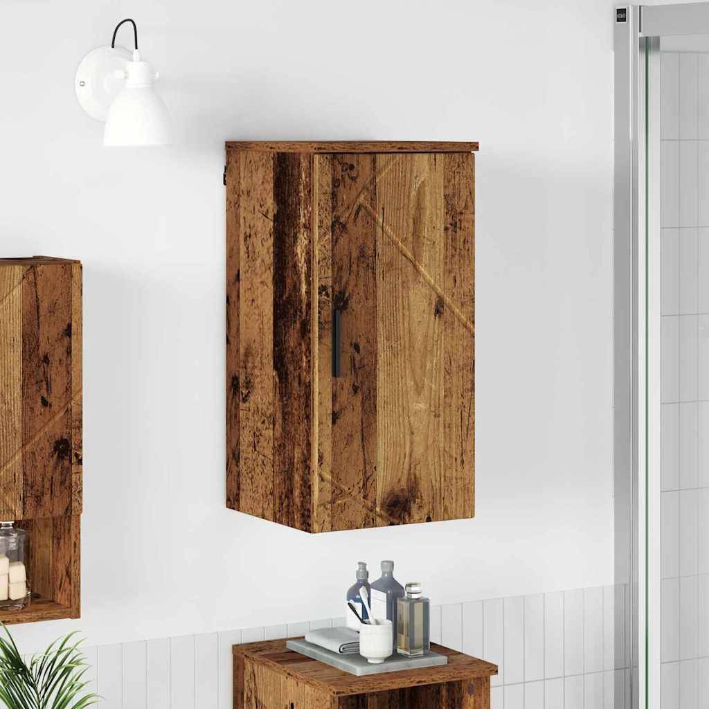 vidaXL Badezimmerschrank Wandmontiert Altholz 30 x 31,5 x 61 cm