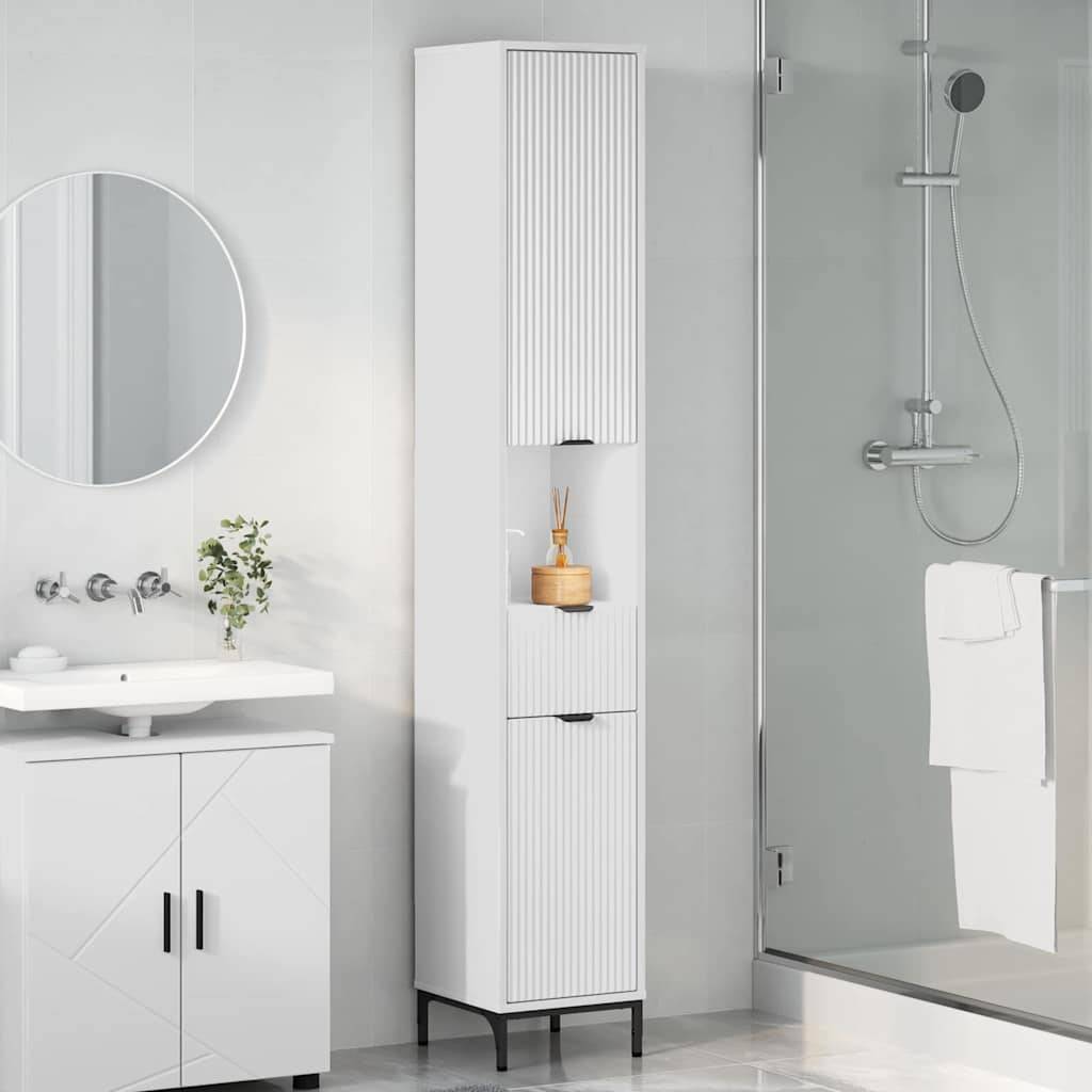 vidaXL Badezimmerschrank mit Schubladen Weiß 31,5 x 33 x 190 cm