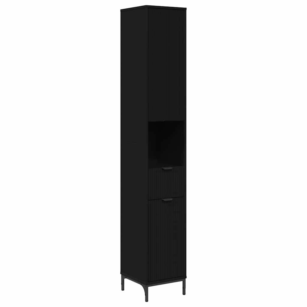 vidaXL Badezimmerschrank mit Schubladen Schwarz 31,5 x 33 x 190 cm
