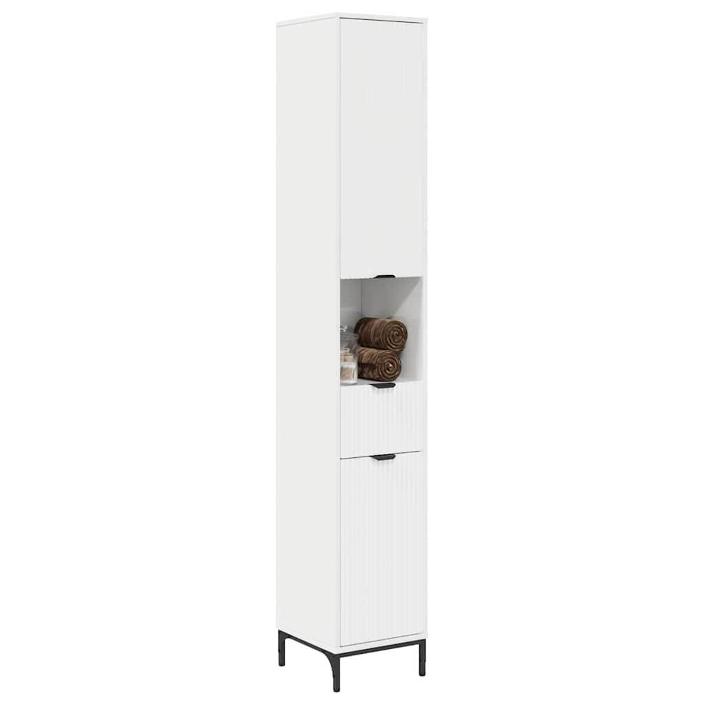 vidaXL Badezimmerschrank mit Tür Hochglanz Weiß 31,5 x 33 x 190 cm