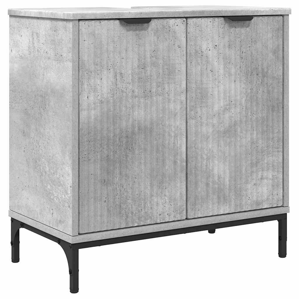 vidaXL Waschbeckenschrank Beton Grau 60,5 x 33,5 x 61 cm Holzwerkstoff