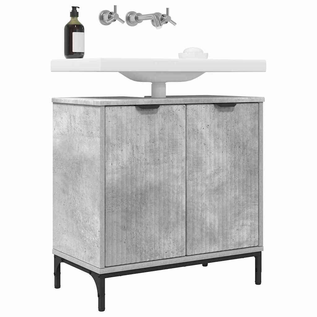vidaXL Waschbeckenschrank Beton Grau 60,5 x 33,5 x 61 cm Holzwerkstoff