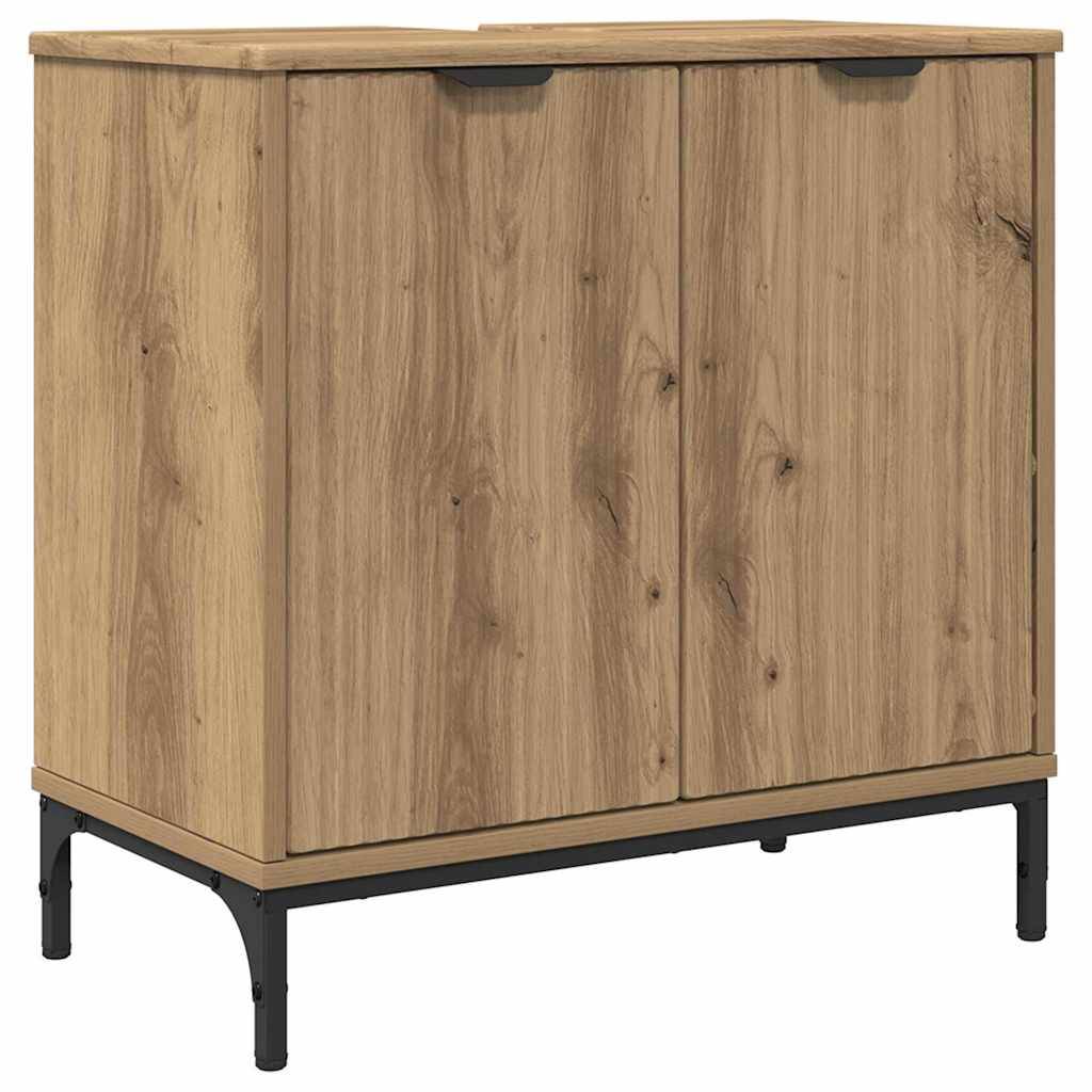 vidaXL Waschbeckenschrank mit Tür Artisan-Eiche 60,5 x 33,5 x 61 cm