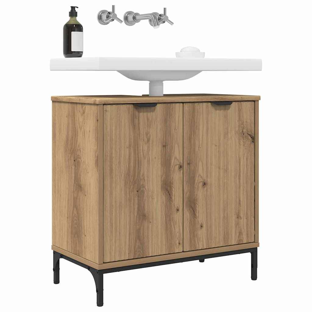 vidaXL Waschbeckenschrank mit Tür Artisan-Eiche 60,5 x 33,5 x 61 cm