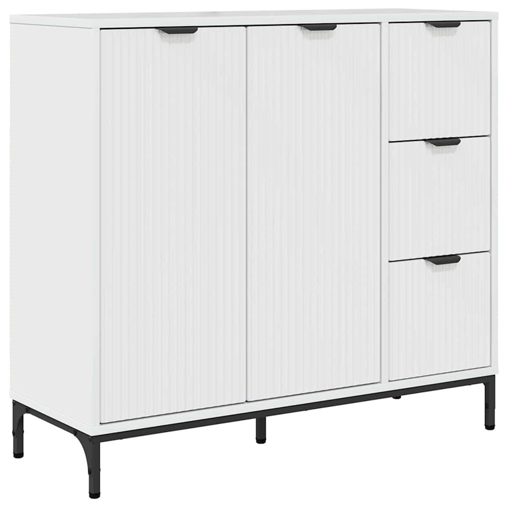 vidaXL Sideboard Hochglanz Weiß 89,5 x 33 x 82 cm Holzwerkstoff