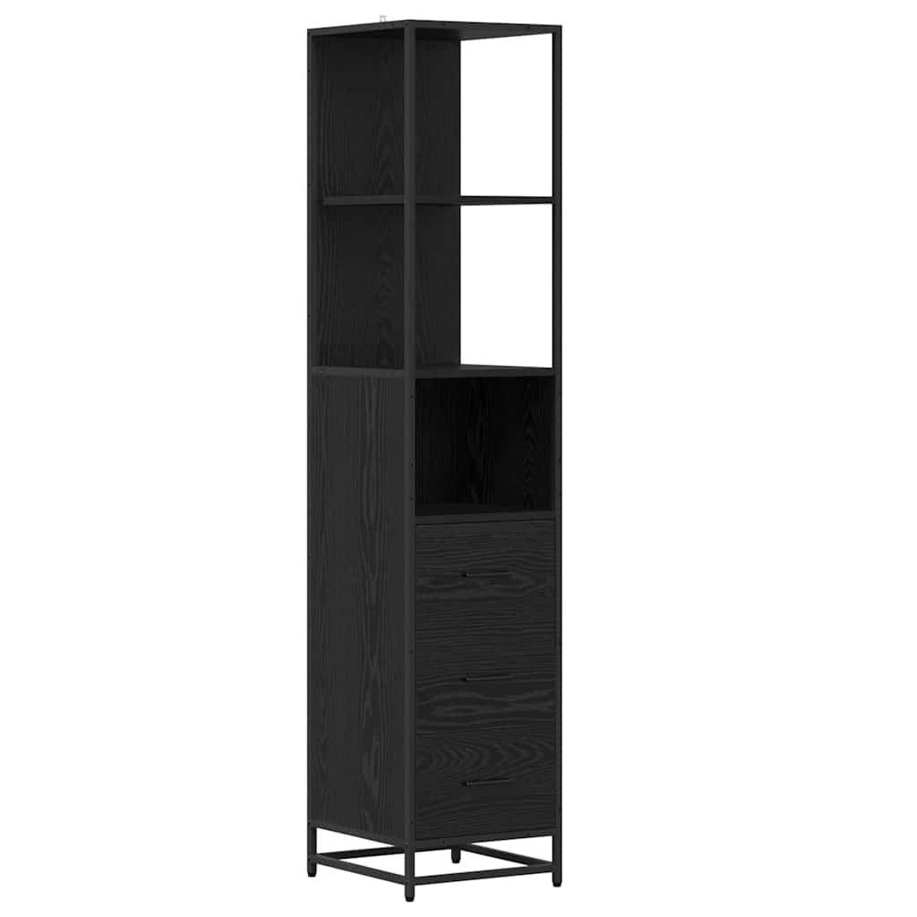 vidaXL Badezimmermöbel-Set Schwarz Eichen-Optik 35 x 37,5 x 166 cm