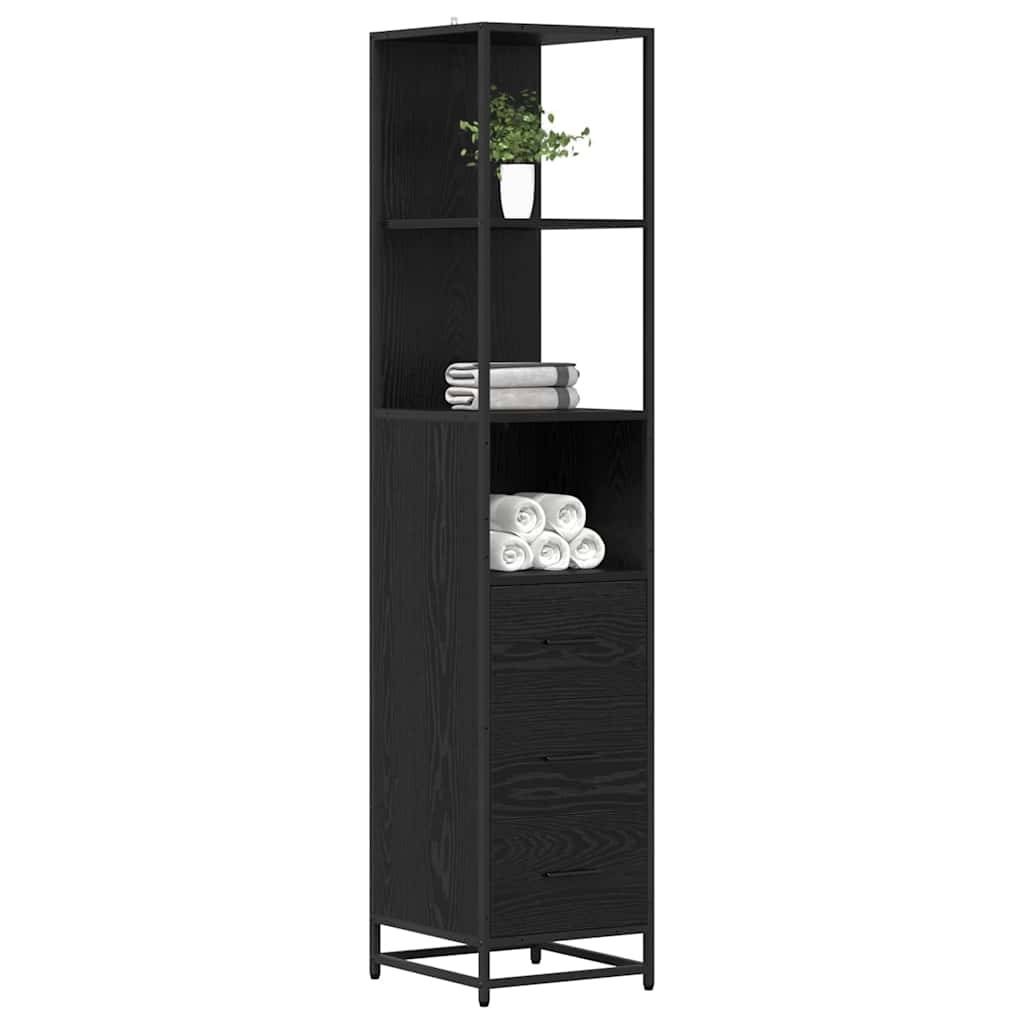 vidaXL Badezimmermöbel-Set Schwarz Eichen-Optik 35 x 37,5 x 166 cm