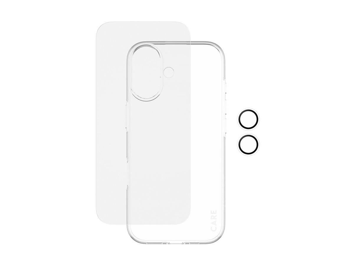 Durchsichtige Handyhülle mit zwei kleinen schwarzen Ringen daneben.