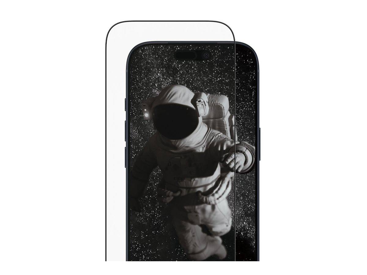 Ein Astronaut, der im Weltraum schwebt und auf einem Smartphone-Bildschirm reflektiert wird, symbolisiert Konnektivität und Erforschung über die Erde hinaus.