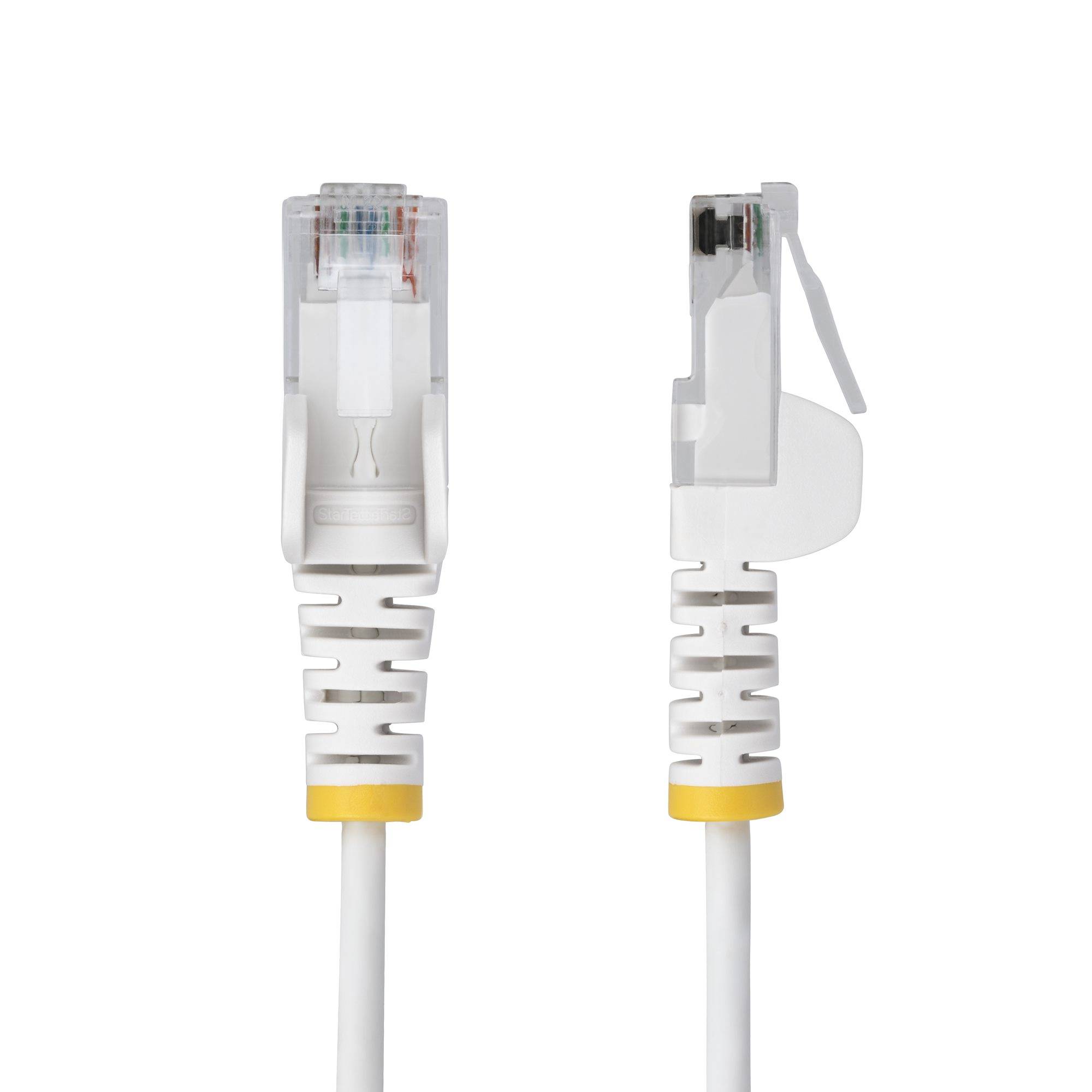 StarTech.com 3m Weißes Schlankes CAT6-Ethernet-Kabel, Snagless, 100W PoE, UTP, LSZH, 28AWG Reines Kupfer, Dünne RJ45 Patchkabel/Netzwerkkabel mit Zu