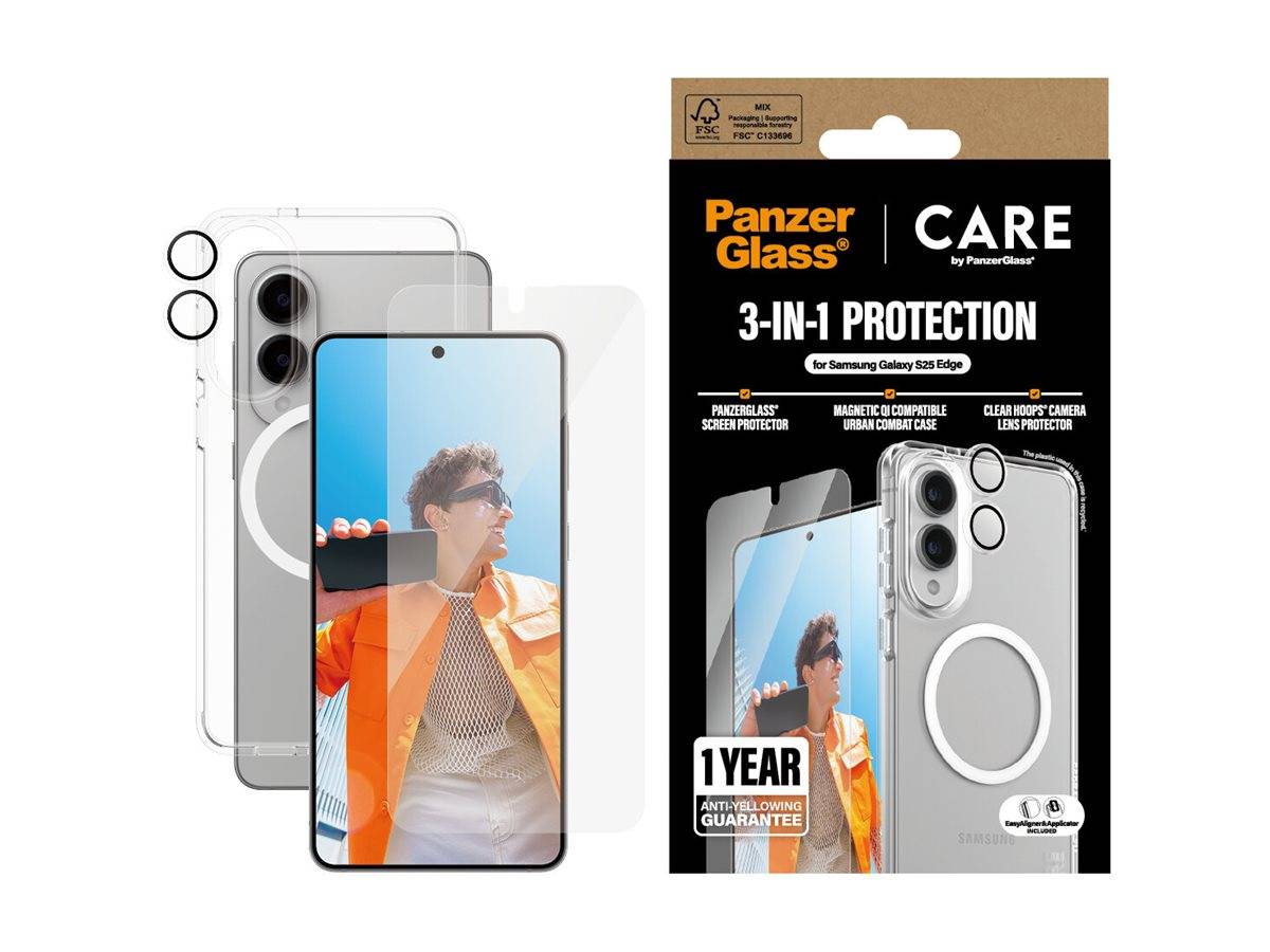 CARE by Schutzglass Flagship 3in1 Case+Glass+Lens Samsung Galaxy S25 Edge - transparent