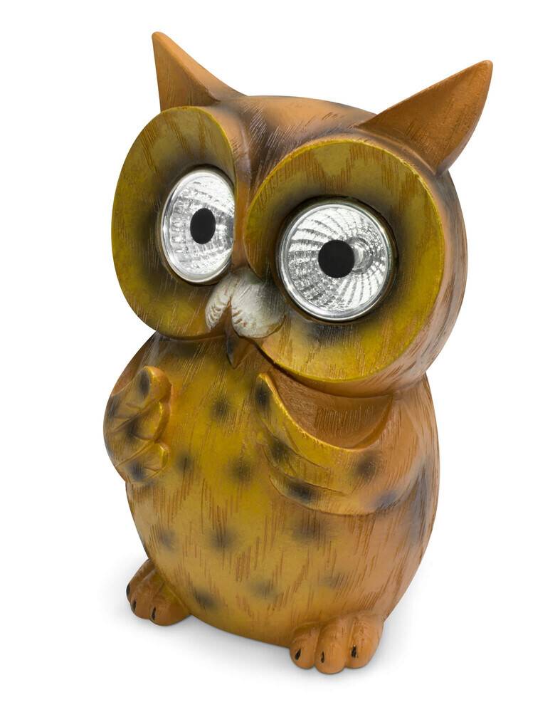 LED Universum LED Uhu Dekofigur: Solarleuchte für Garten, Balkon, Terrasse (13cm hoch)