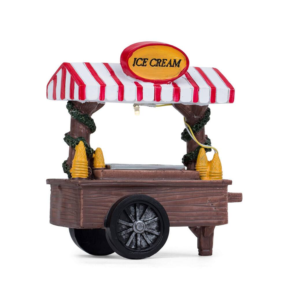 LED Universum LED Deko mobiler Eisladen Liebevolle beleuchtete Dekoration im Eisverkäufer-Look Batteriebetrieben
