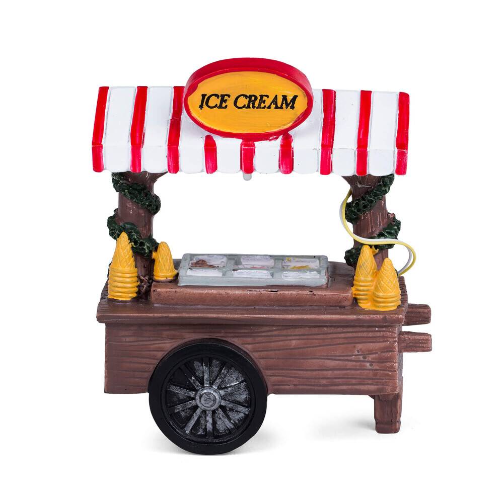LED Universum LED Deko mobiler Eisladen Liebevolle beleuchtete Dekoration im Eisverkäufer-Look Batteriebetrieben