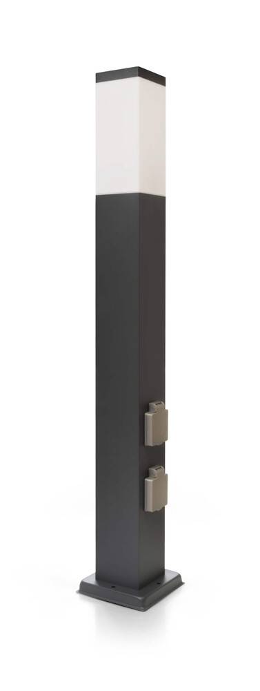 LED Universum LED Wegeleuchte mit 2 Steckdosen anthrazit