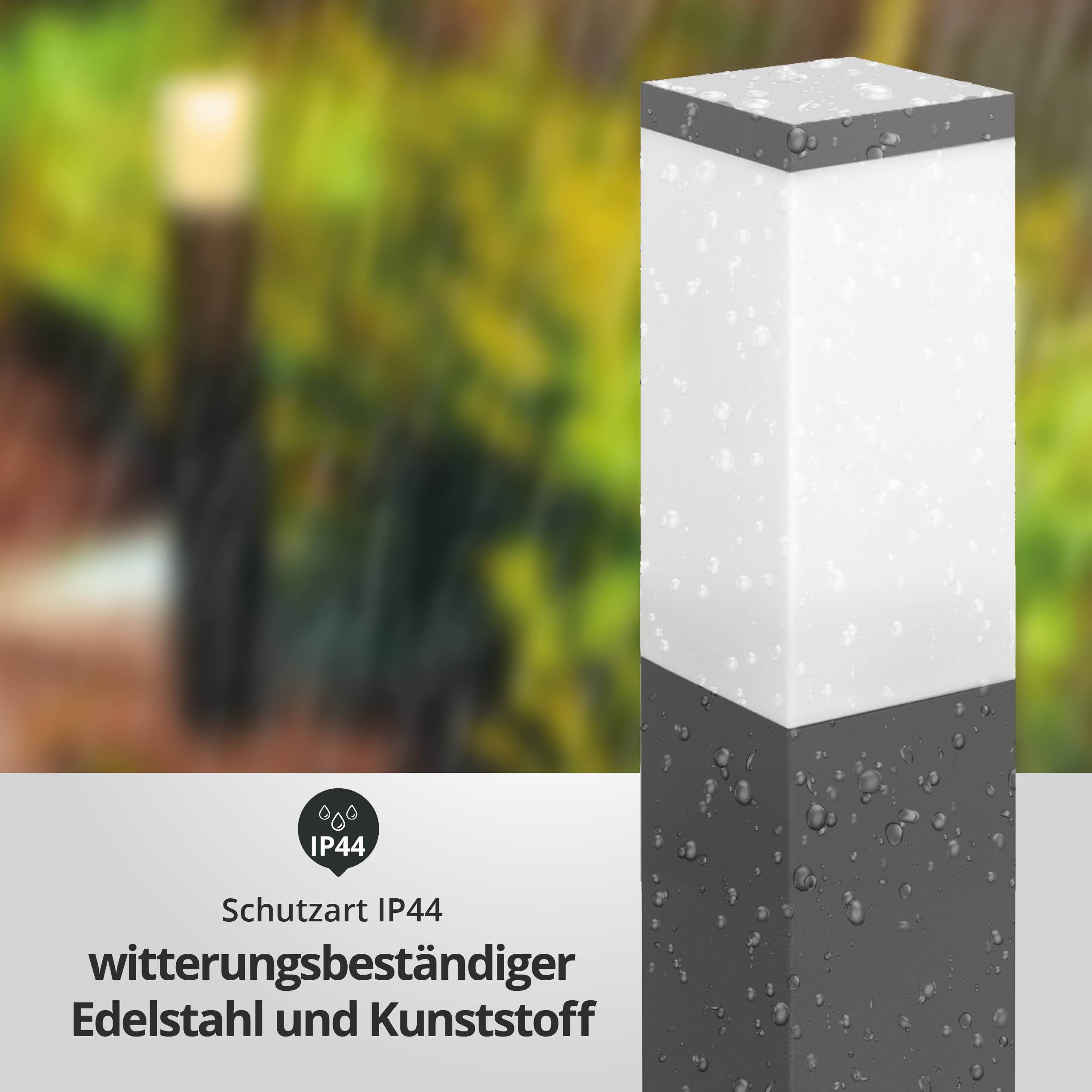 LED Universum LED Wegeleuchte mit 2 Steckdosen + Dämmerungssensor anthrazit