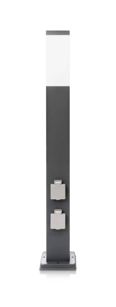 LED Universum LED Wegeleuchte mit 2 Steckdosen anthrazit