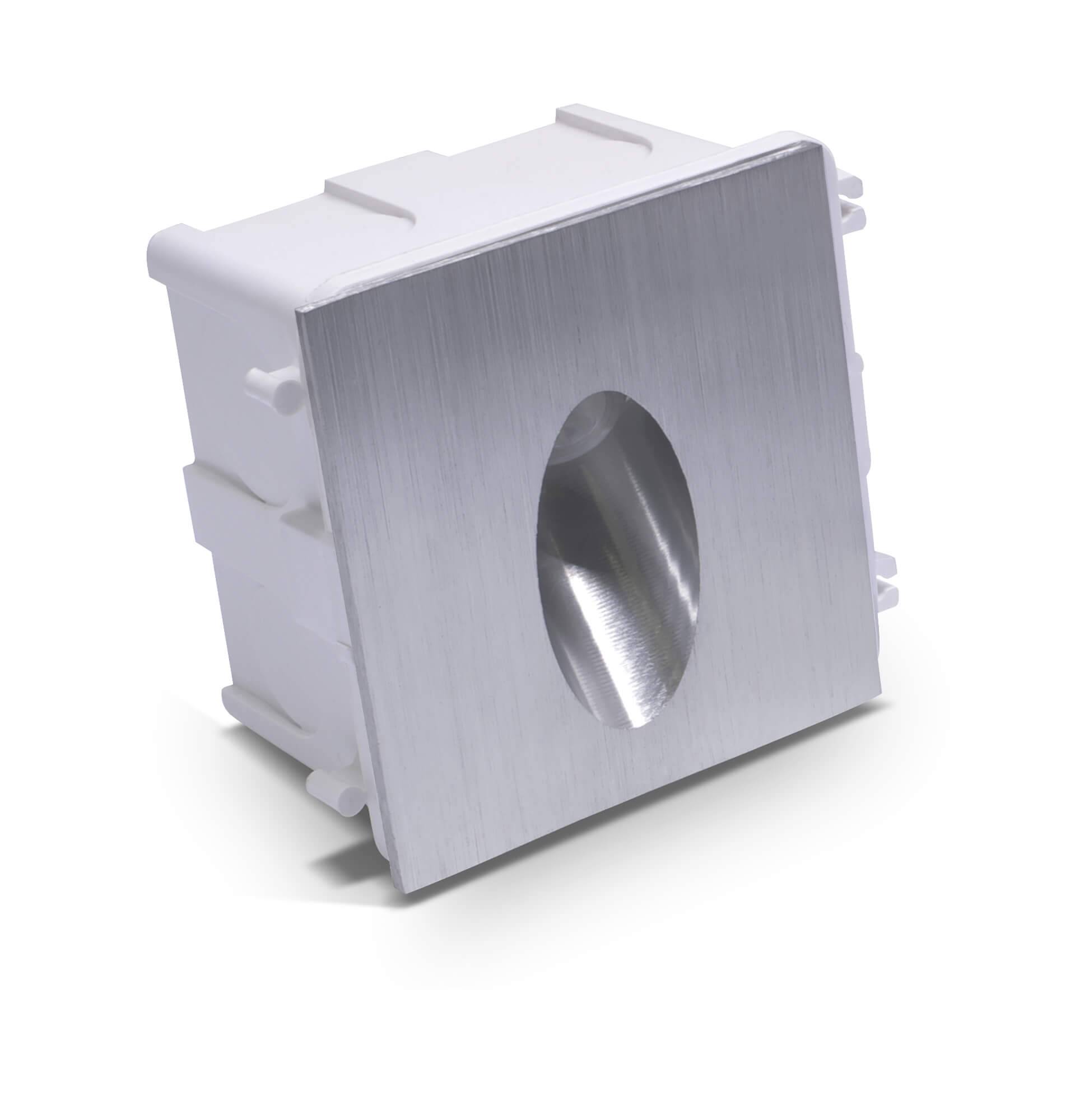 LED Universum LEDU LED-BodeneinbaustrahlerElsnig Quadratisch/Eckig 3W, für außen und innen, IP65,Edelstahl gebürstet und hochwertiges Kunststoffgeh