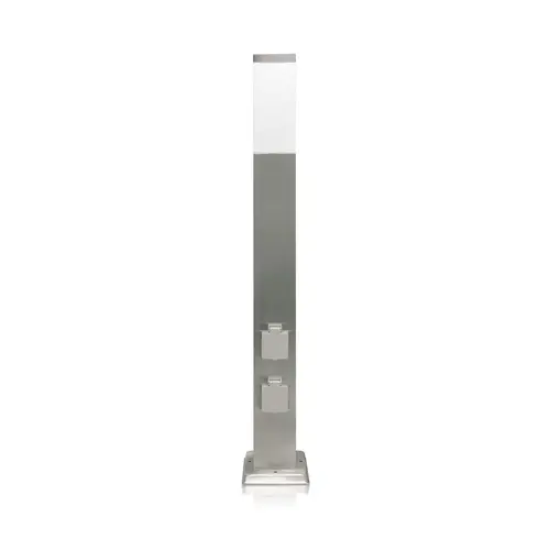 LED Universum LED Wegeleuchte mit 2 Steckdosen silber LED Universum LED Wegeleuchte mit 2 Steckdosen silber