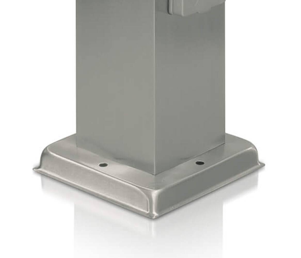 LED Universum LED Wegeleuchte mit 2 Steckdosen silber