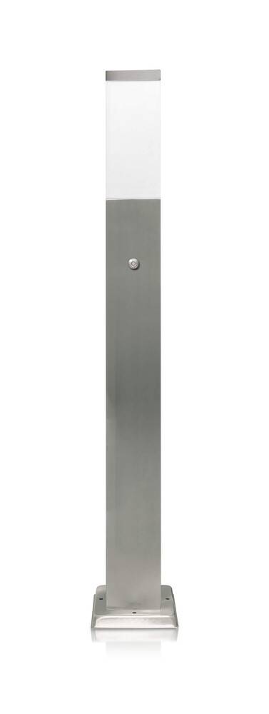 LED Universum LED Wegeleuchte mit 2 Steckdosen + Dämmerungssensor silber