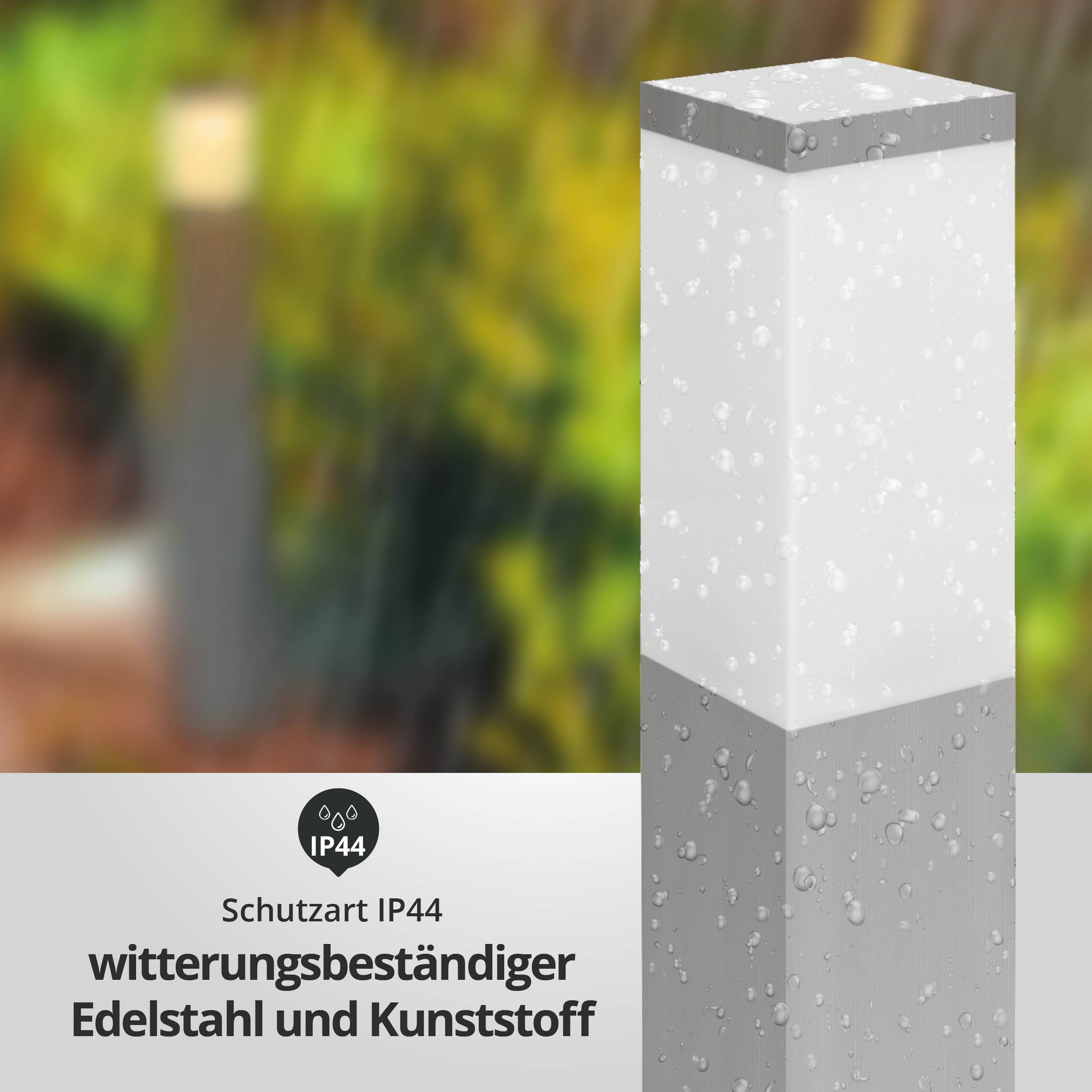 LED Universum LED Wegeleuchte mit 2 Steckdosen silber