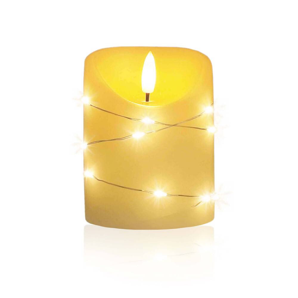 LED Universum LED Kerze mit Lichterkette "Cynthia" 10cm