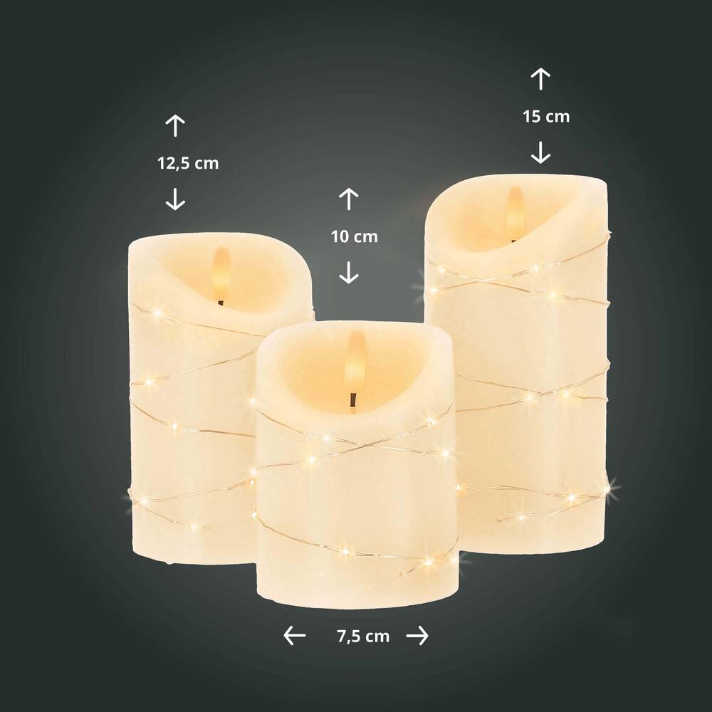 LED Universum LED Kerze mit Lichterkette "Cynthia" 10cm