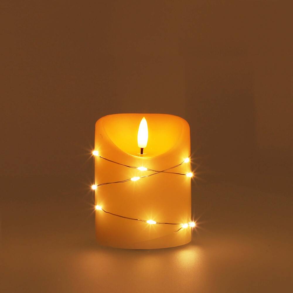 LED Universum LED Kerze mit Lichterkette "Cynthia" 10cm