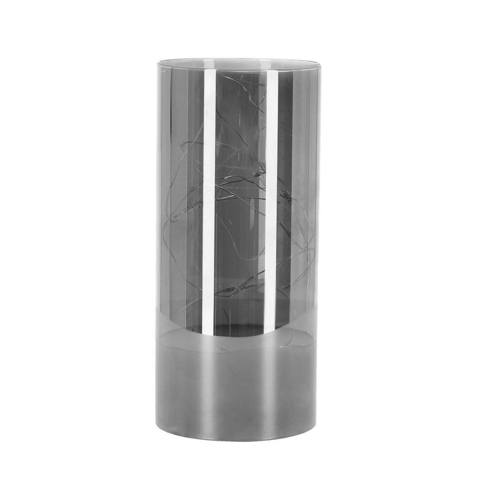 LED Universum LED Dekokerze mit Lichterkette silber "Kassiopeia" 20cm