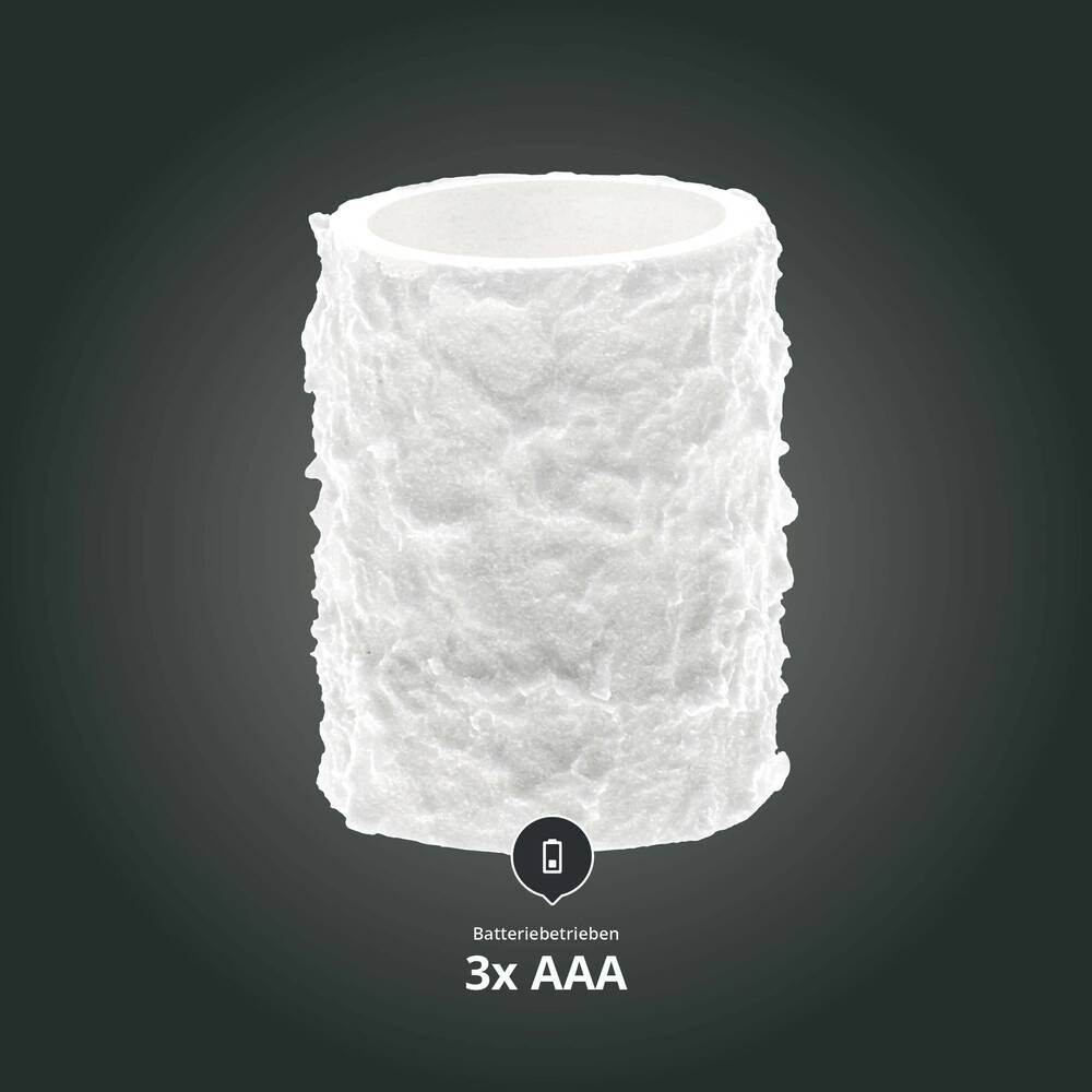 LED Universum LED Kerze Schneeoptik "Elara" 10cm
