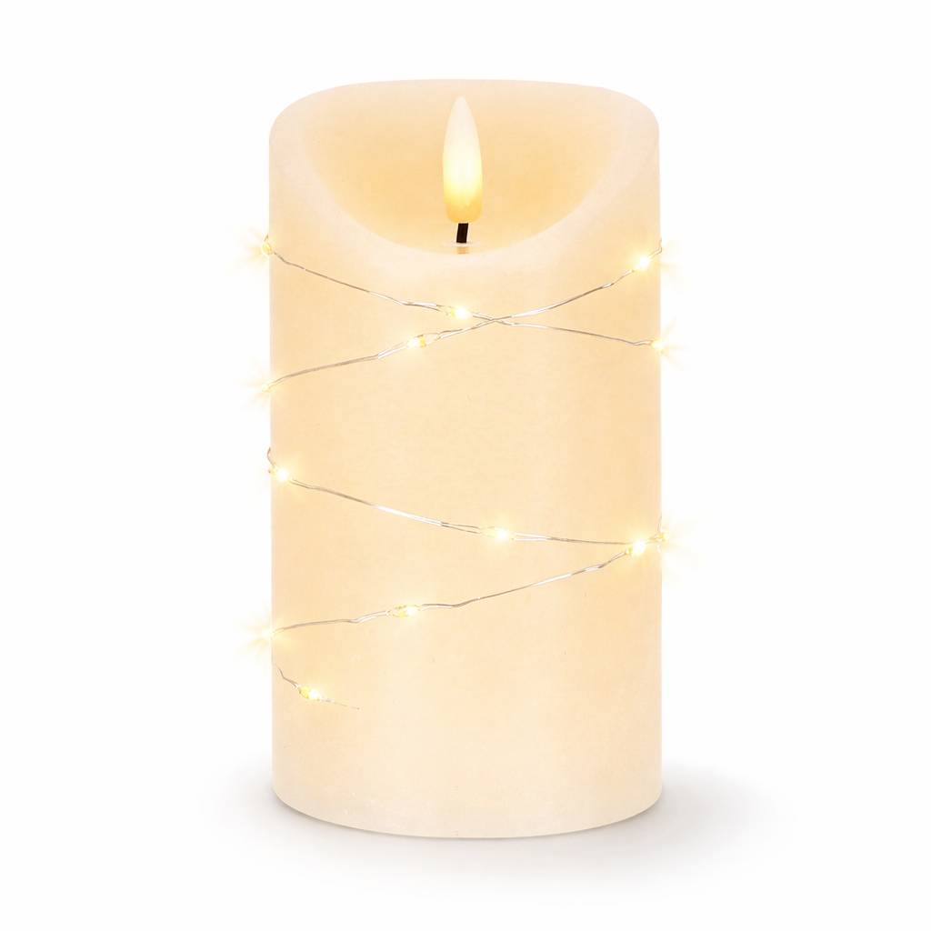 LED Universum LED Kerze mit Lichterkette "Cynthia" 12,5cm