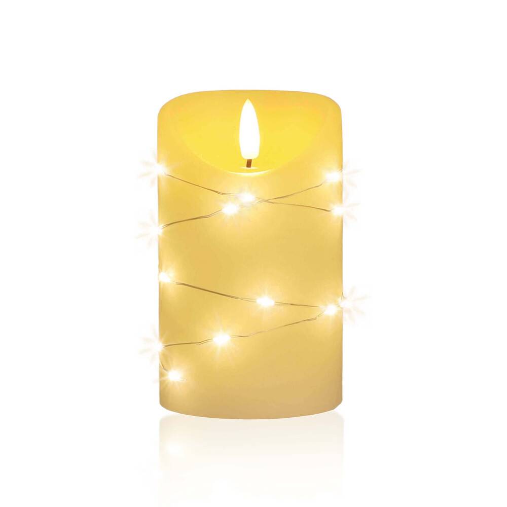 LED Universum LED Kerze mit Lichterkette "Cynthia" 12,5cm