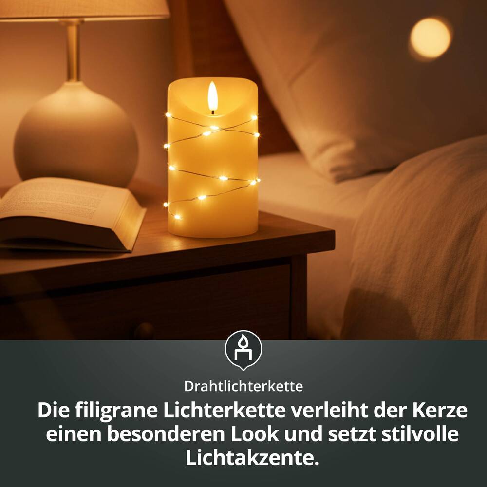LED Universum LED Kerze mit Lichterkette "Cynthia" 10cm