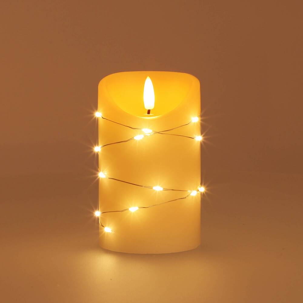 LED Universum LED Kerze mit Lichterkette "Cynthia" 12,5cm