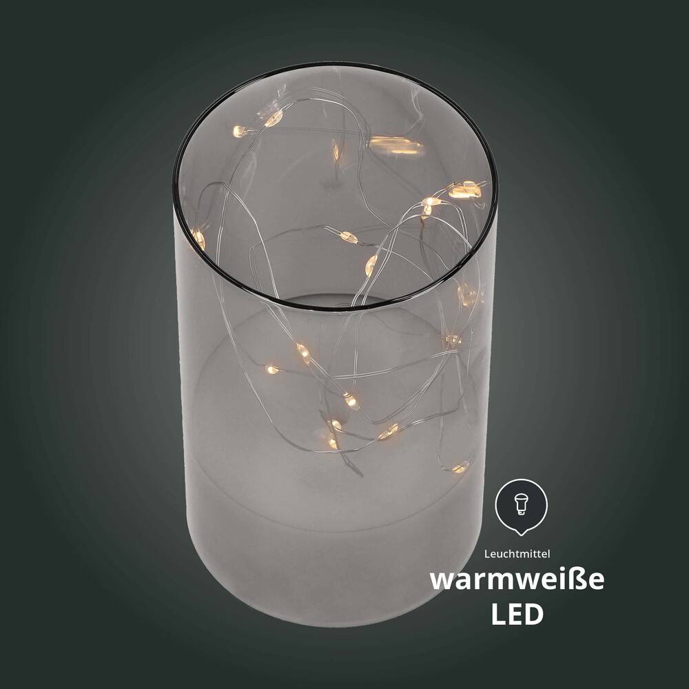 LED Universum LED Dekokerze mit Lichterkette silber "Kassiopeia" 25cm