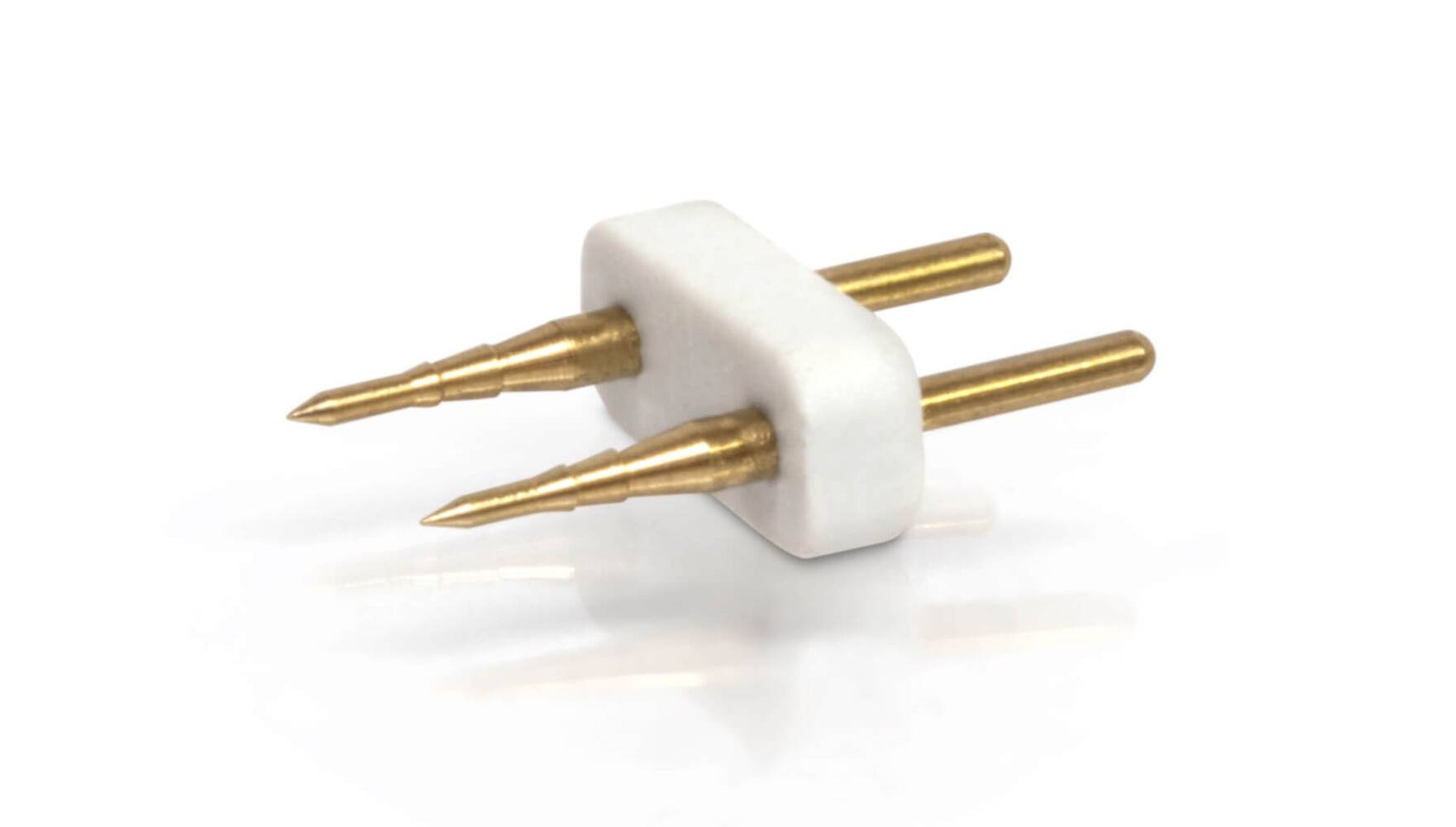 LED Universum L-Verbinder Rund 14mm inkl. 2 Steckpins für LED NeonFlex Streifen 220V 360°