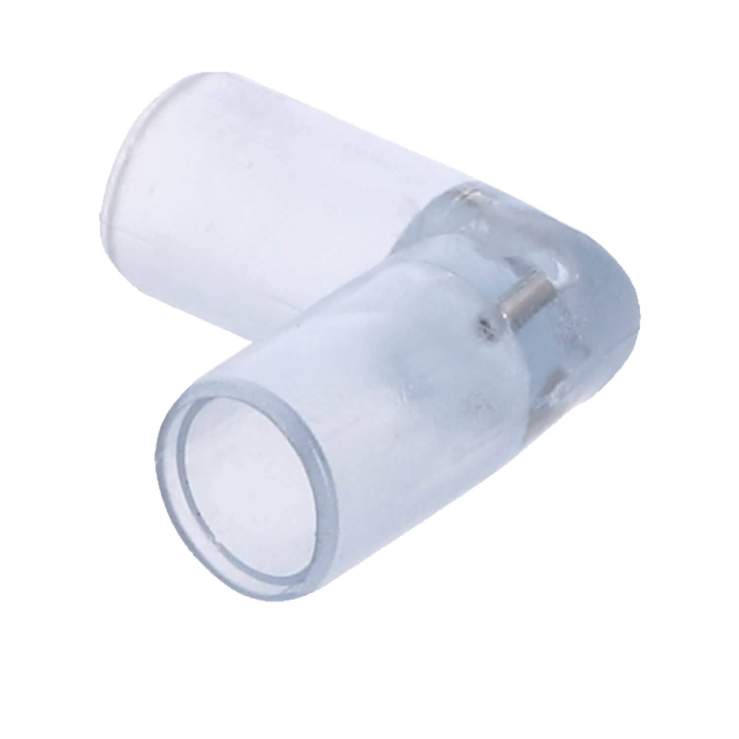 LED Universum L-Verbinder Rund 14mm inkl. 2 Steckpins für LED NeonFlex Streifen 220V 360°