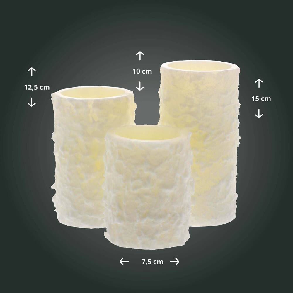 LED Universum LED Kerze Schneeoptik "Elara" 12,5cm