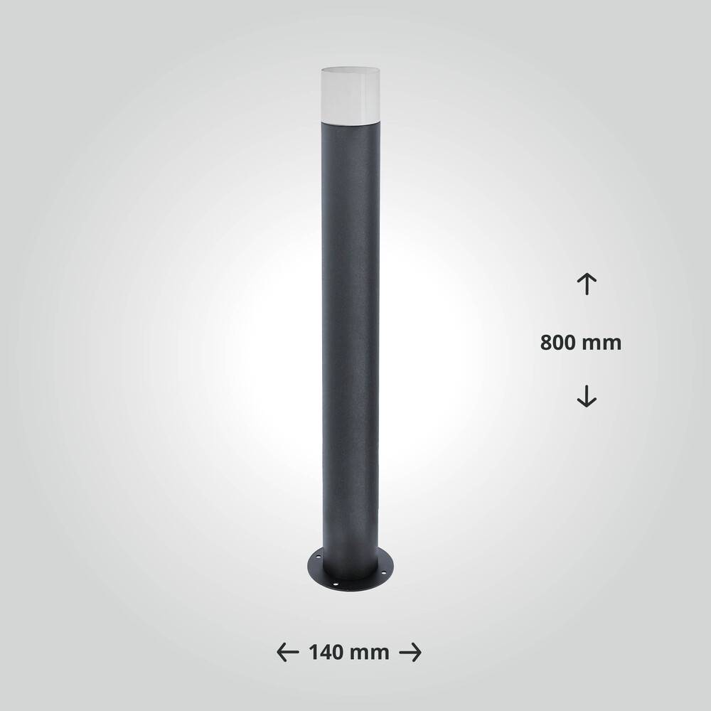 LED Universum LED Wegeleuchte rund 80cm anthrazit inkl. 5,5W E27 G45 LED