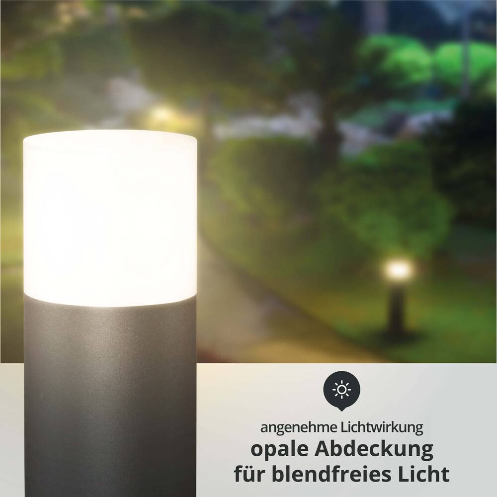 LED Universum LED Wegeleuchte rund 80cm anthrazit inkl. 5,5W E27 G45 LED